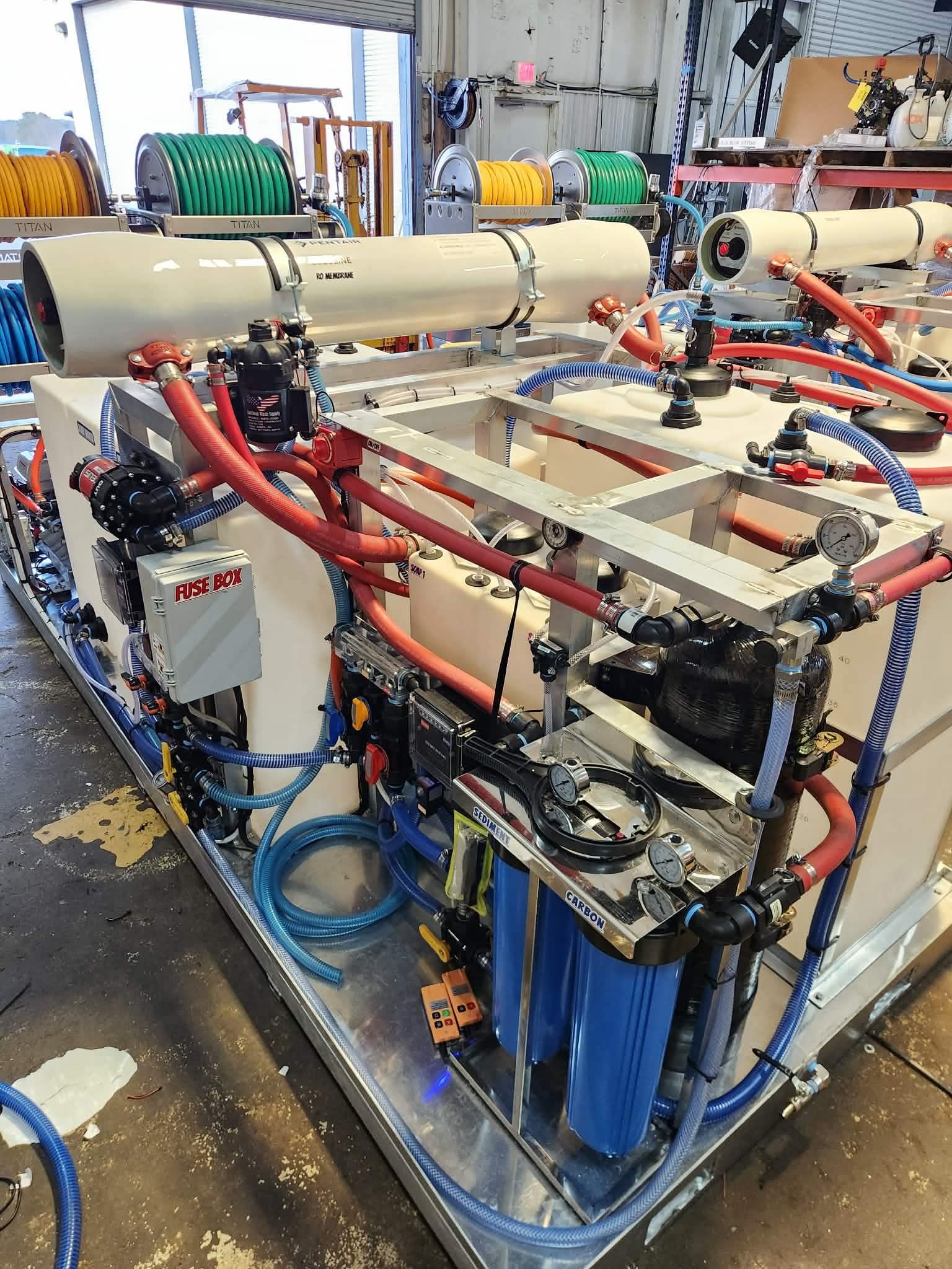 Field-built exterior cleaning system