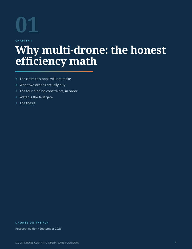 Chapter 1 opener of the Multi-Drone Cleaning Operations Playbook